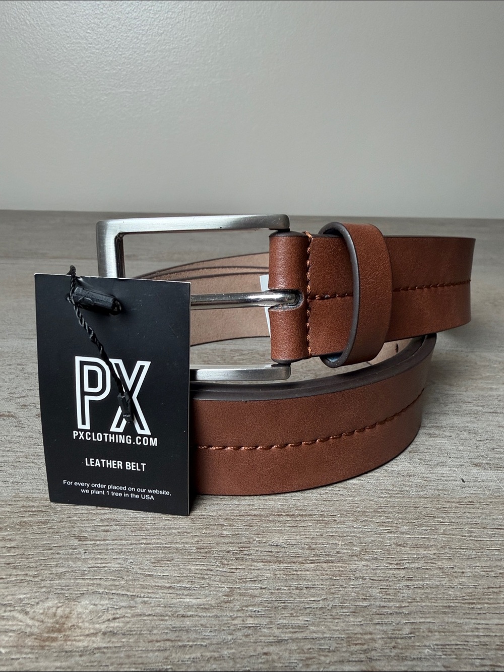 PX Leather Men's Belt in Chestnut Brown